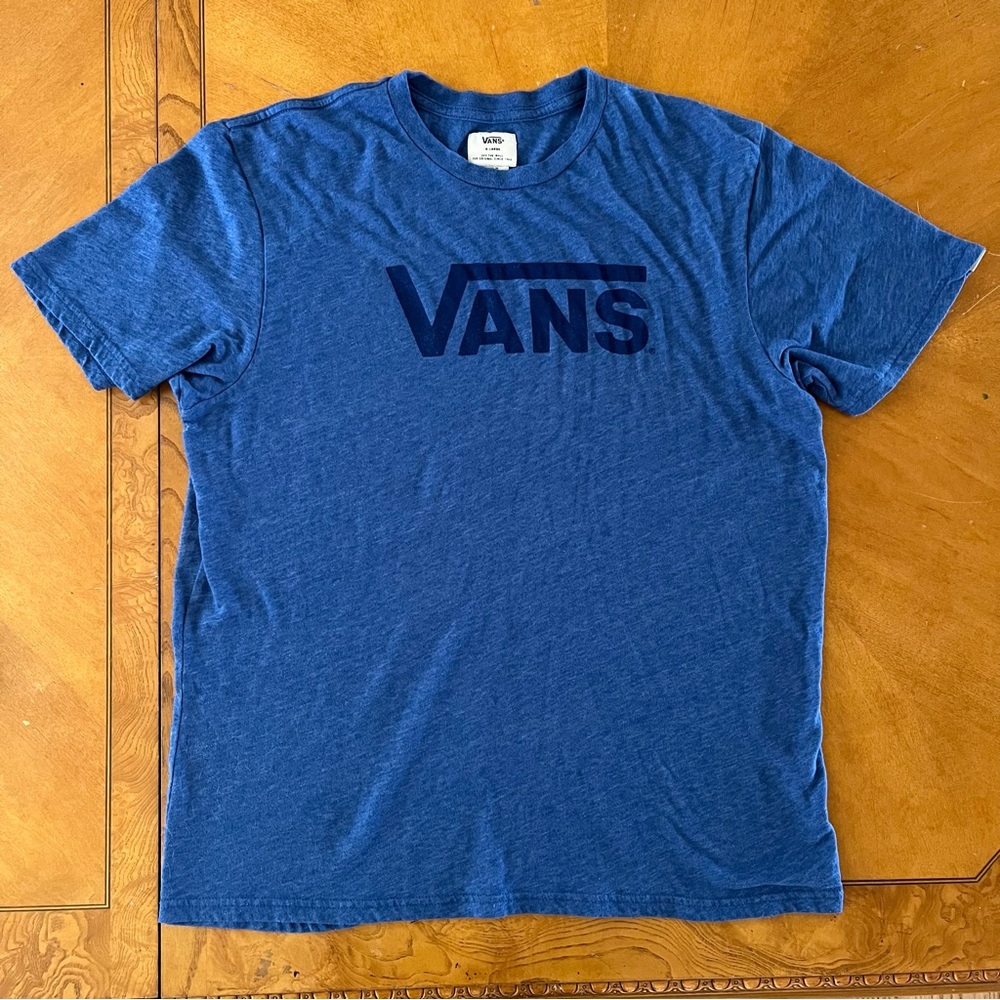 VANS Blue graphic logo T-Shirt Boys size XL - Picture 2 of 5